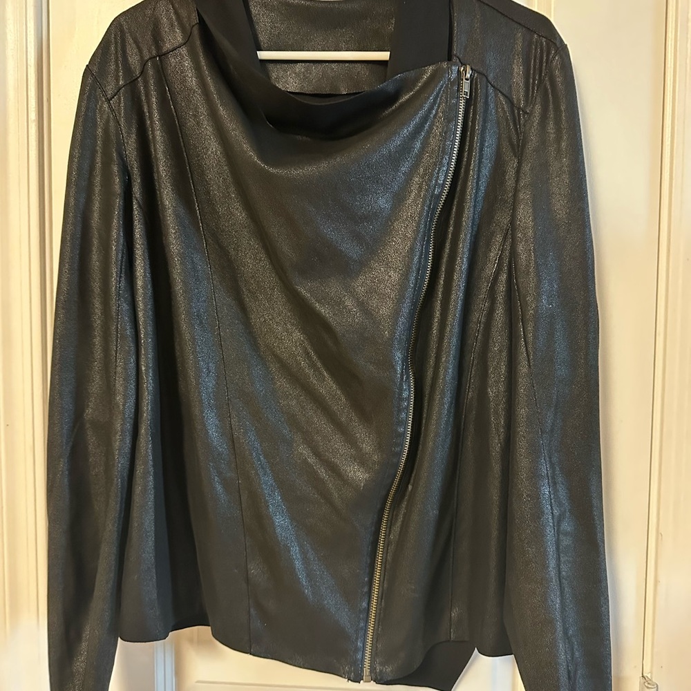 Mote Black faux Leather Jacket - X-Large - Picture 4 of 6
